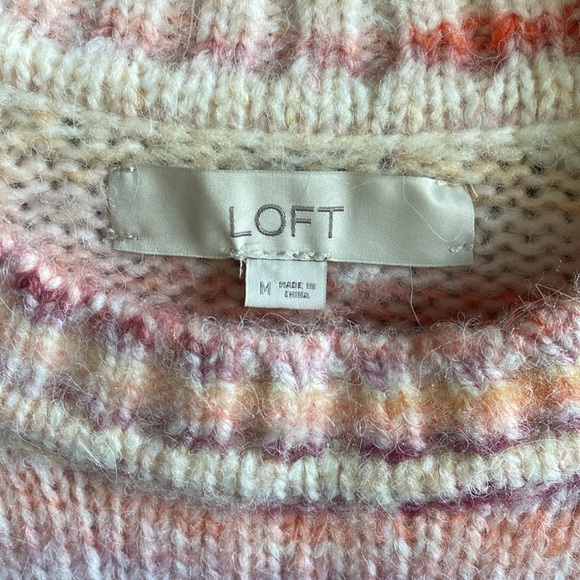 Loft Multi Colored Raglan Sweater - Picture 3 of 11